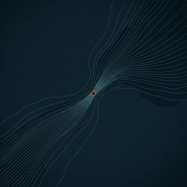 A current diagram: flow lines funnelled through a single gate.