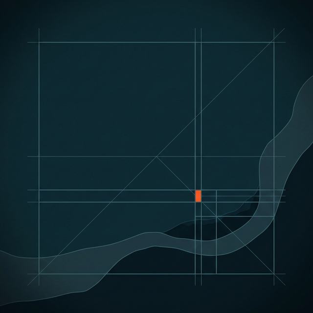 A structural site plan: ruled volumes set out on surveyed ground.